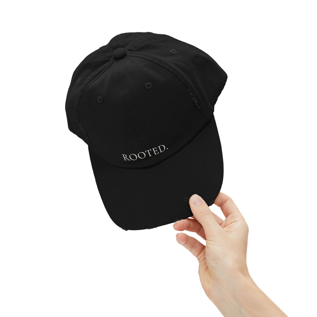 ROOTED. Distressed Cap
