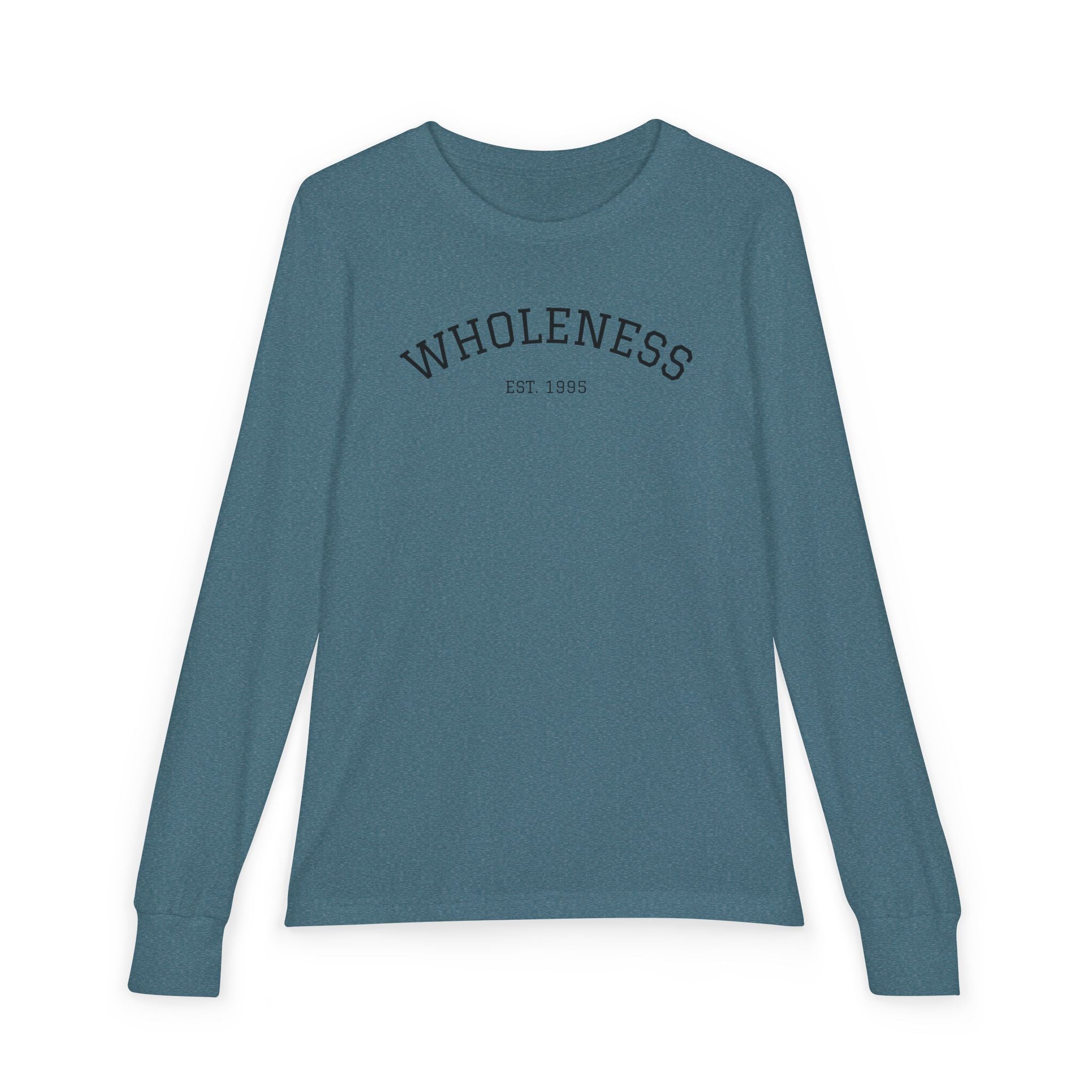 Wholeness Youth Long Sleeve Tee — Minimalist Arch Text Kids Shirt