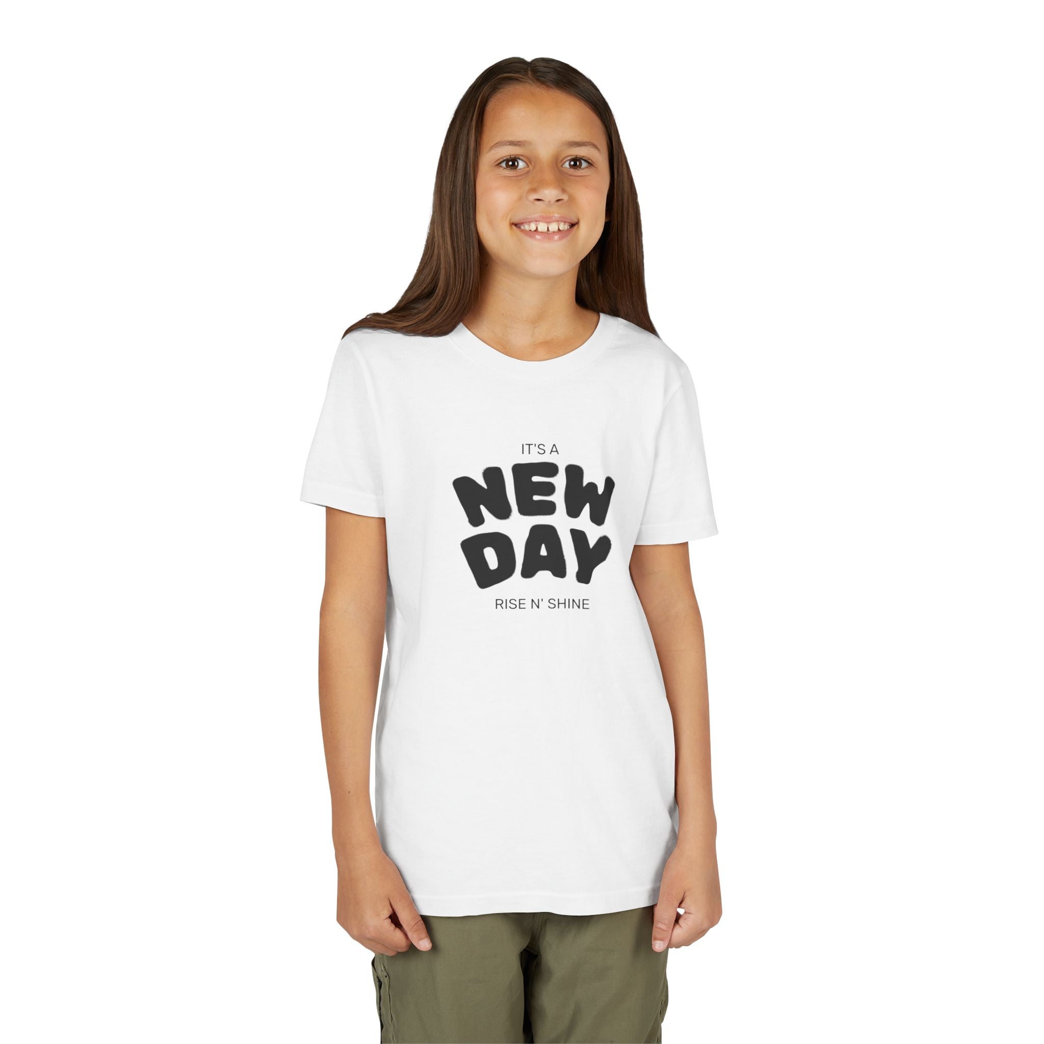 New Day Youth Tee — Minimalist Kids Short Sleeve Shirt