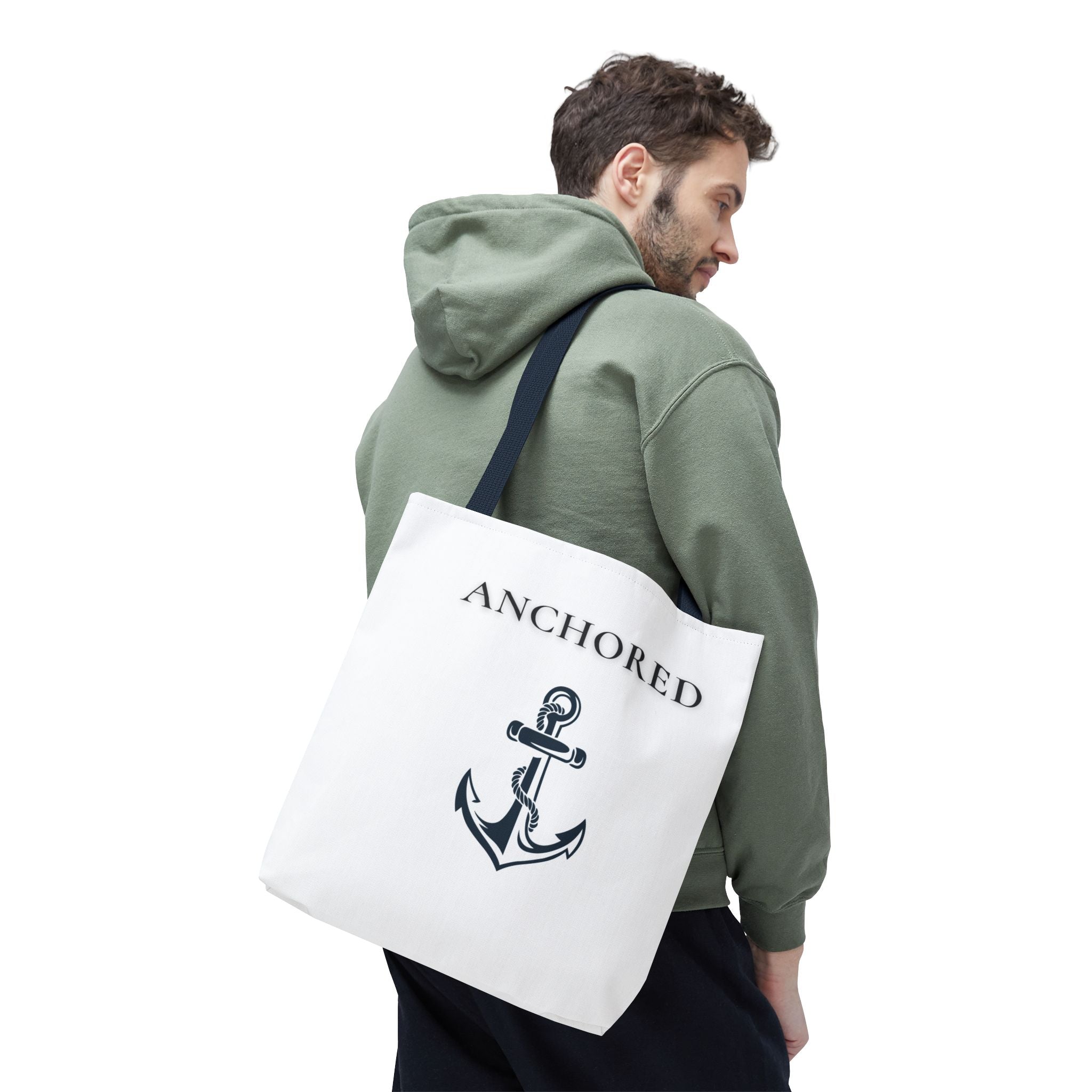 Anchored Anchor Tote Bag — Nautical Canvas Beach & Everyday Tote