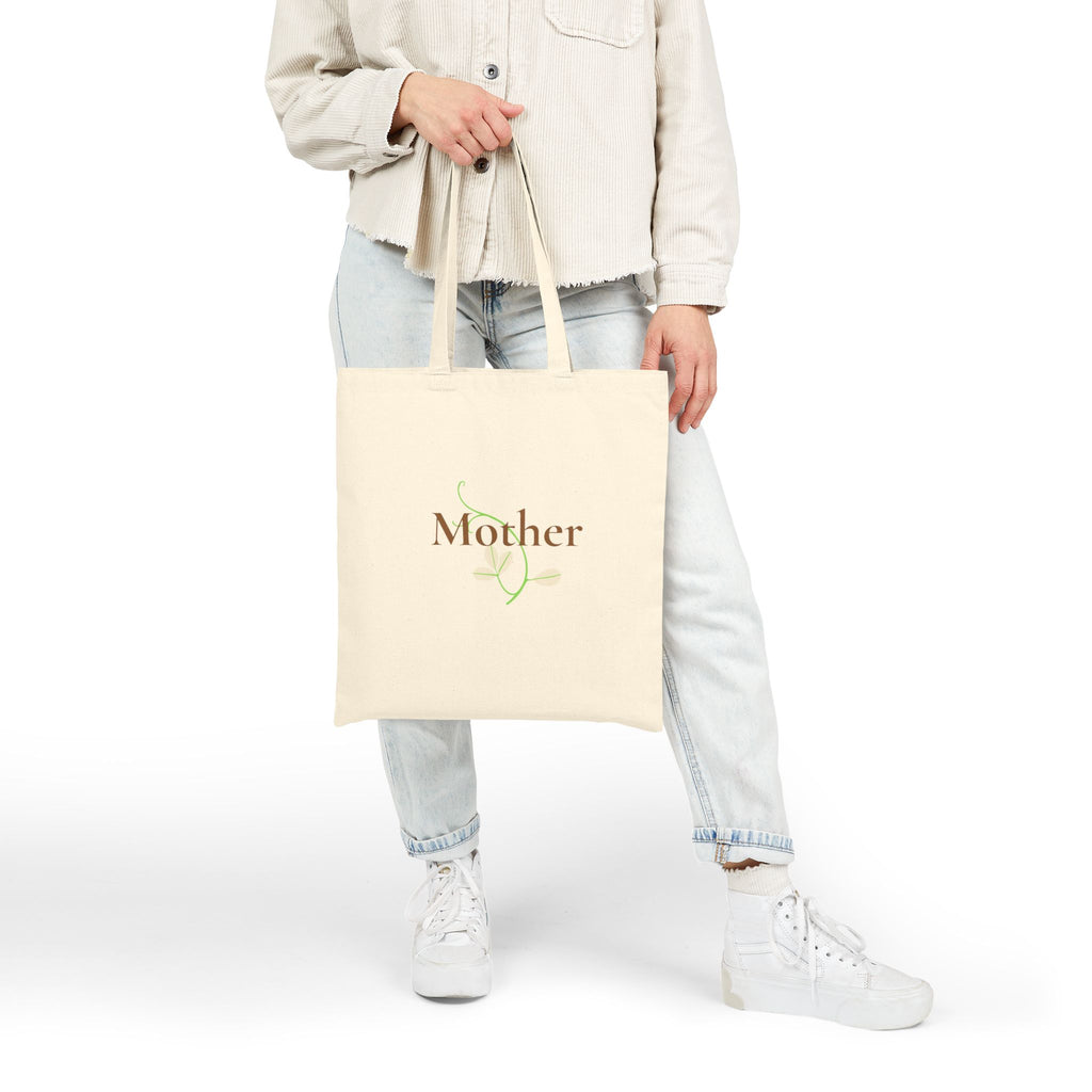 Mother Floral Tote Bag — Cotton Canvas Mom Gift for Mother's Day