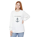 Anchored Long Sleeve Tee — Minimalist Nautical Graphic Shirt