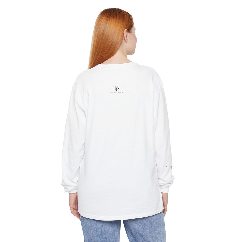 Anchored Long Sleeve Tee — Minimalist Nautical Graphic Shirt