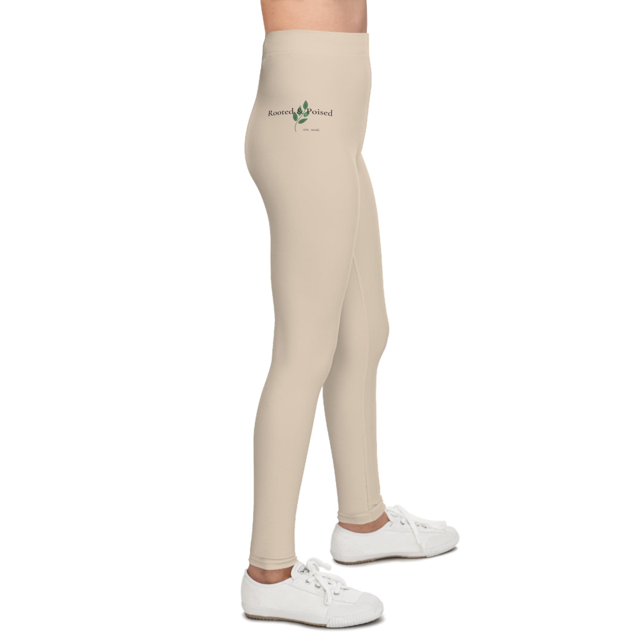 Rooted & Poised Kids Floral Leggings — All-Over-Print Youth Activewear