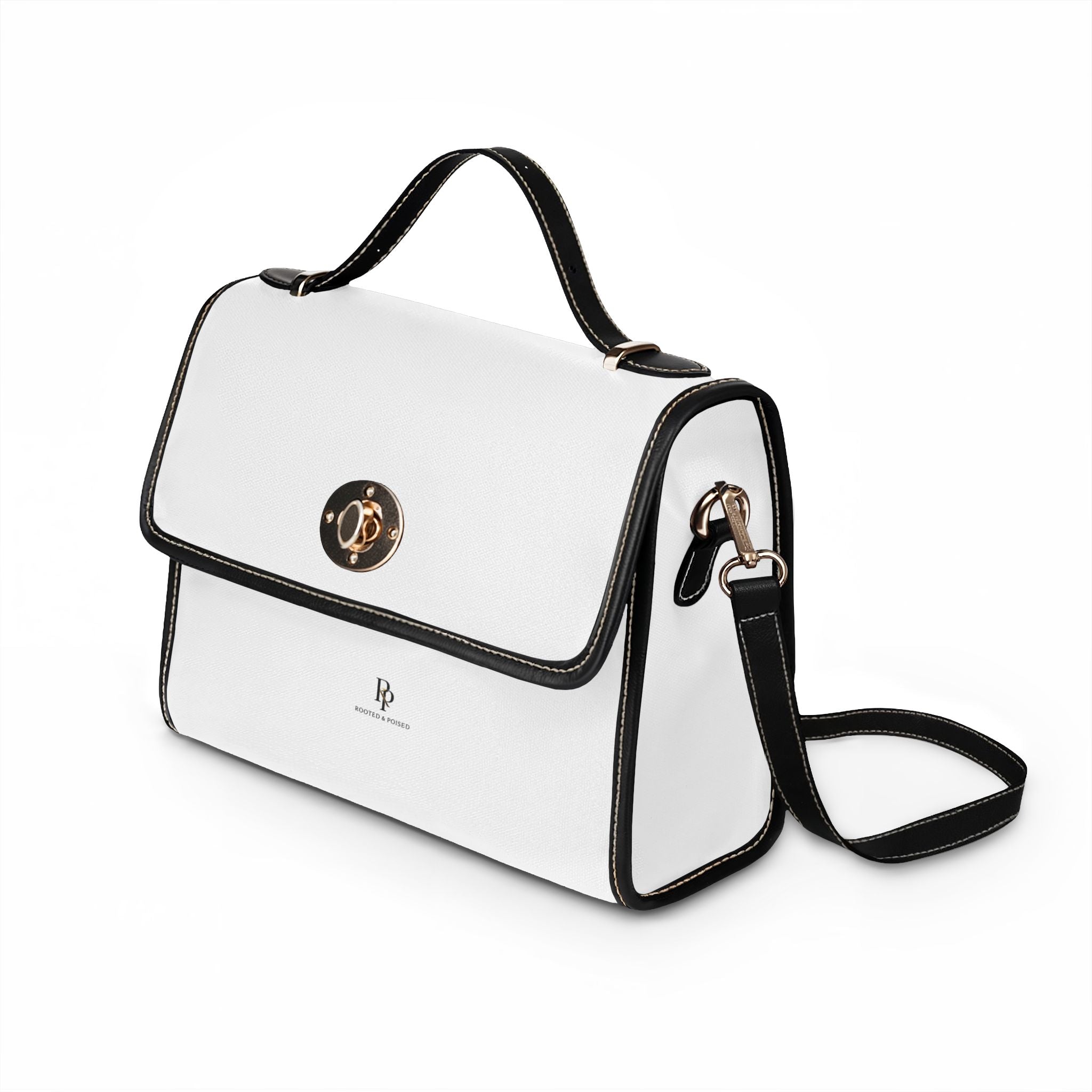 Rooted & Poised Waterproof Canvas Bag — Compact Everyday Carry Tote