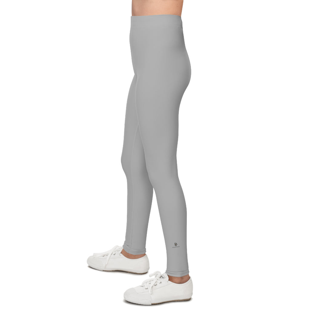 Rooted & Poised Youth Leggings — Subtle Green Script Activewear for Kids
