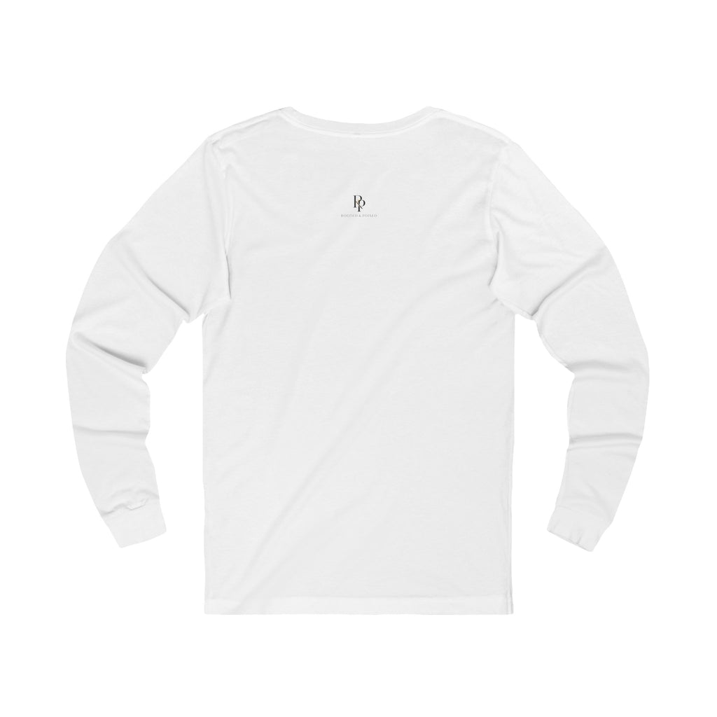 Rooted & Rising Long Sleeve Tee — Tree of Life Inspirational Graphic Shirt
