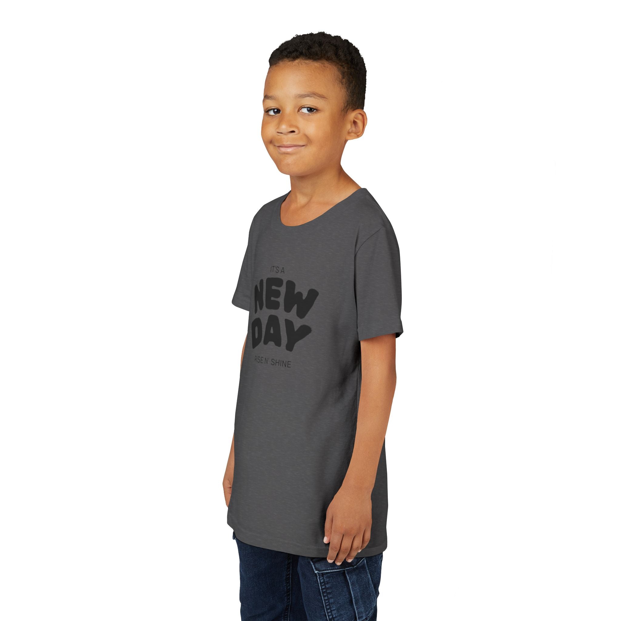 New Day Youth Tee — Minimalist Kids Short Sleeve Shirt