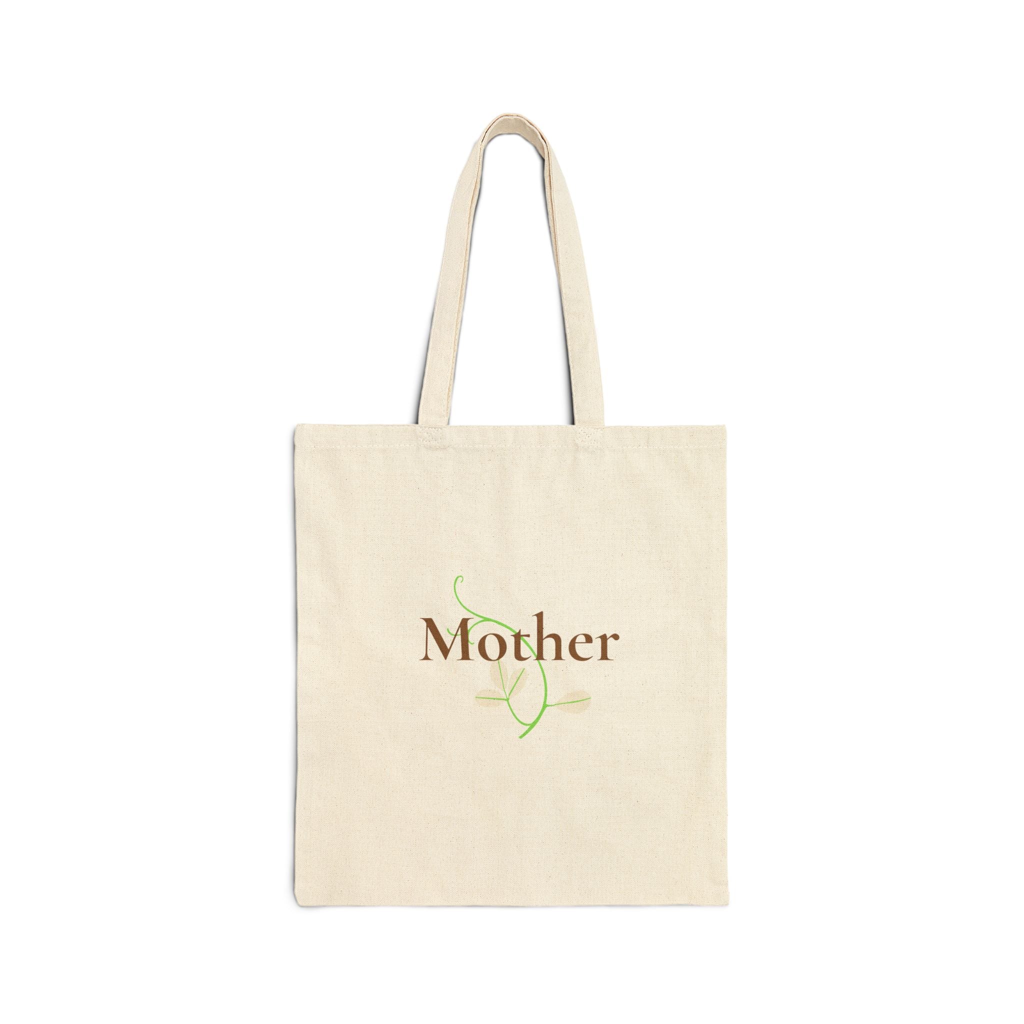 Mother Floral Tote Bag — Cotton Canvas Mom Gift for Mother's Day