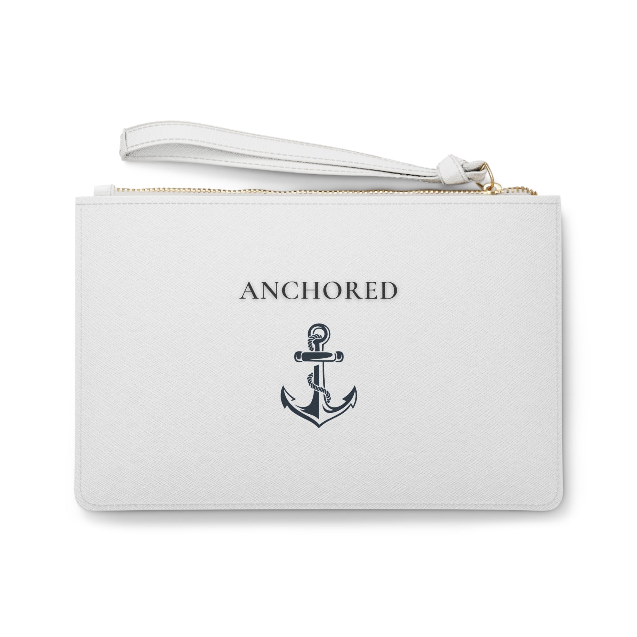 Anchored Clutch Bag — Minimalist Nautical Wristlet Purse