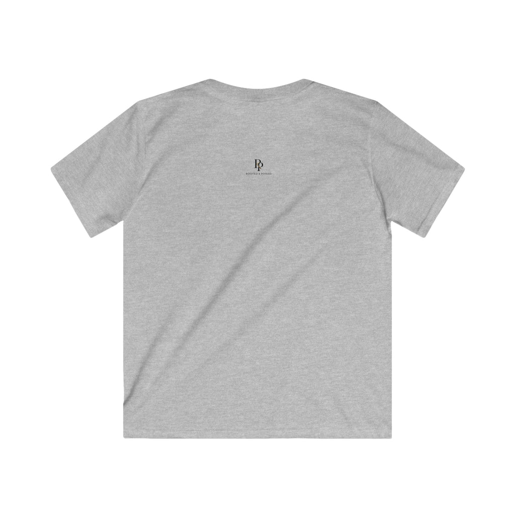 Rooted & Poised Kids Softstyle Tee — Everyday Comfort Youth T-Shirt