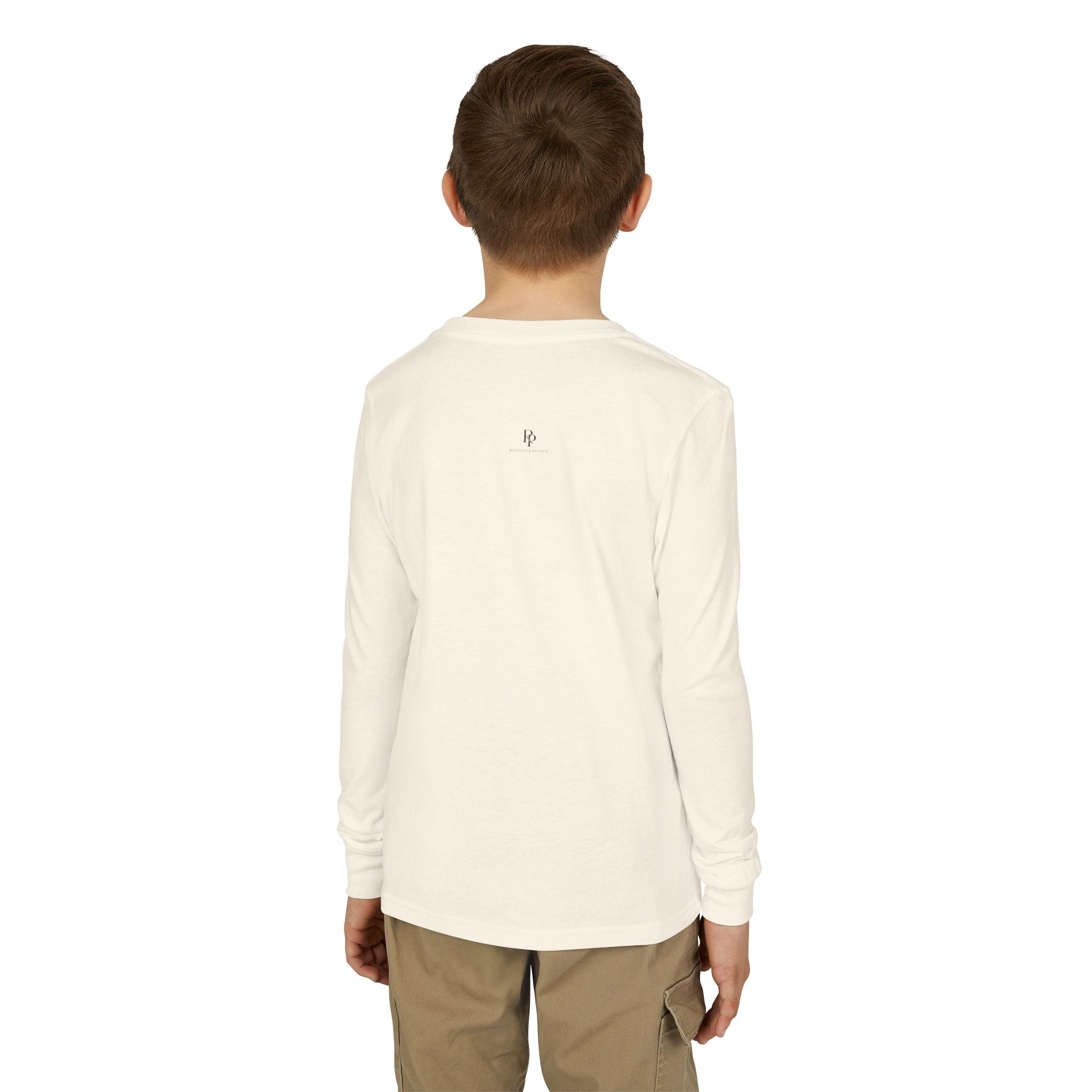 Wholeness Youth Long Sleeve Tee — Minimalist Arch Text Kids Shirt
