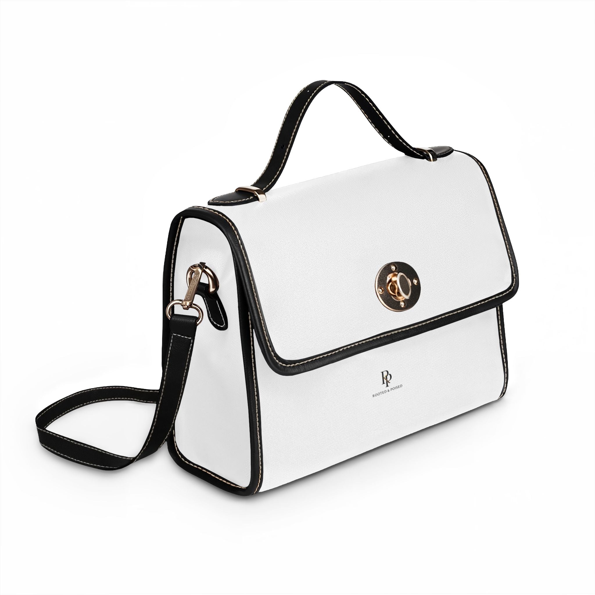 Rooted & Poised Waterproof Canvas Bag — Compact Everyday Carry Tote