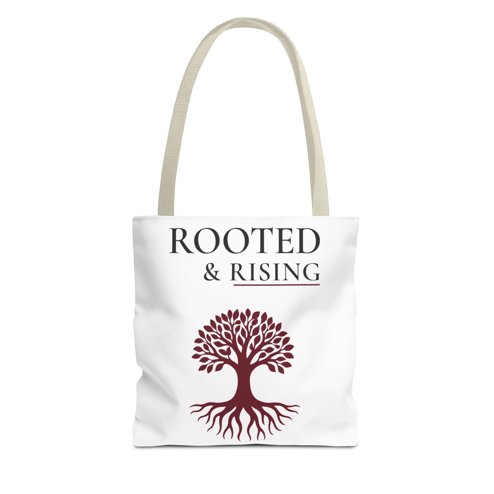 Rooted & Rising Tree Tote Bag — Inspirational Eco Canvas Shopper